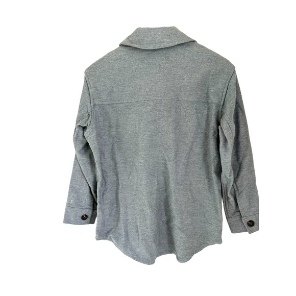 Everlane Oversized Shirt Jacket military style Gray Blue Pockets Size XSmall - Picture 7 of 11